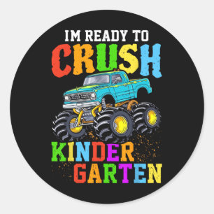 I'm Ready To Crush Kindergarten 100th Day Of Schoo Classic Round Sticker