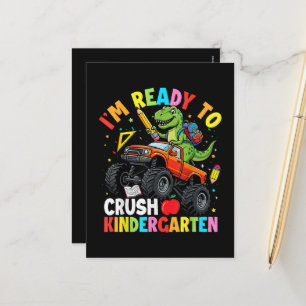 I'm Ready to Crush Kindergarten First Day dinosaur Holiday Postcard