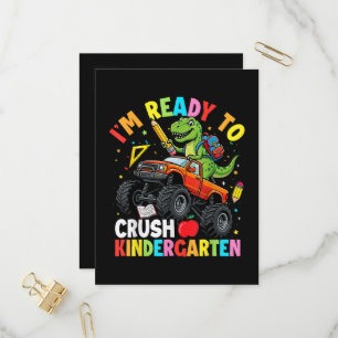 I'm Ready to Crush Kindergarten First Day dinosaur Invitation Postcard