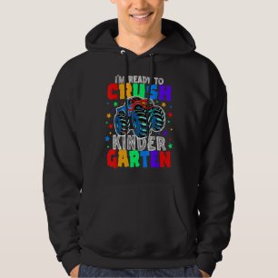 I'm Ready To Crush Kindergarten Monster Truck Dino Hoodie