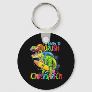 Im Ready To Crush Kindergarten T Rex Dino Holding Key Ring