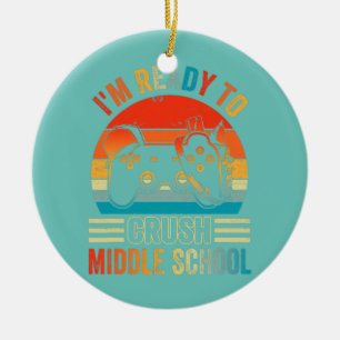 I'm Ready To Crush Middle School Video Game Back Ceramic Tree Decoration