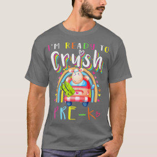 Im Ready To Crush Pre K Girls Cute Sheep Back to S T-Shirt
