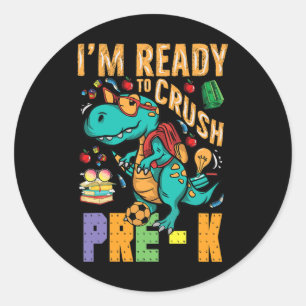 I'm Ready To Crush Pre-k Monster Truck Dino Byck T Classic Round Sticker