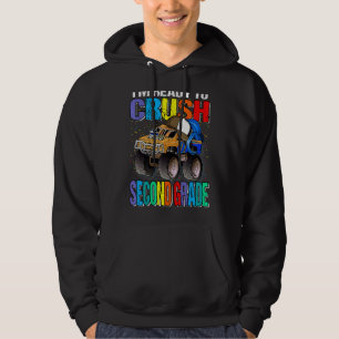 I'm Ready To Crush Second Grade Monster Truck Back Hoodie