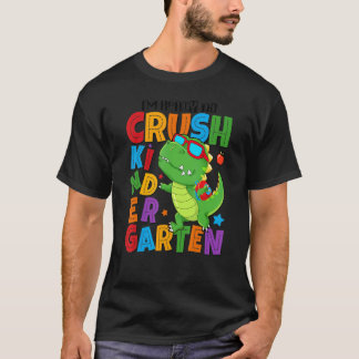 I'm Ready To Kindergarten Boys Kids Dinosaur Back  T-Shirt