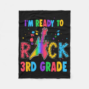 Im Ready To Rock 3rd Grade Guitar Back To School Fleece Blanket