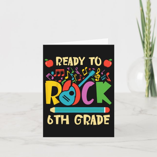 I'm Ready To Rock 6th Grade Guitar Ck To School Bo Card (Front)