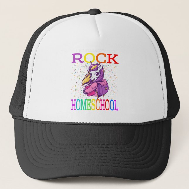 I'm Ready To Rock Homeschool Back To School Trucker Hat (Front)