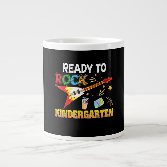 I'm Ready To Rock Kindergarten Back To School Large Coffee Mug (Front)