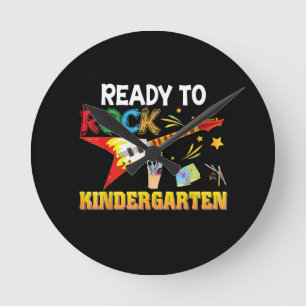 I'm Ready To Rock Kindergarten Back To School Round Clock