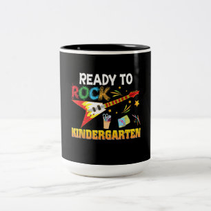 I'm Ready To Rock Kindergarten Back To School Two-Tone Coffee Mug