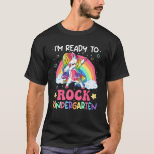 I'm Ready To Rock Kindergarten Unicorn 100 Days Of T-Shirt