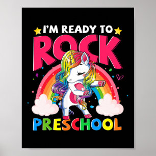 I'm Ready To Rock Preschool Unicorn Girls Back To Poster