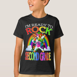 I'm Ready To Rock Second Grade Unicorn Rainbow T-Shirt