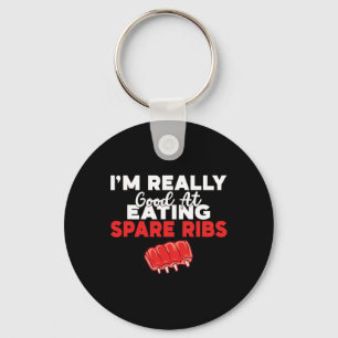 Im Really Good At Eating Spare Ribs Bbq Key Ring
