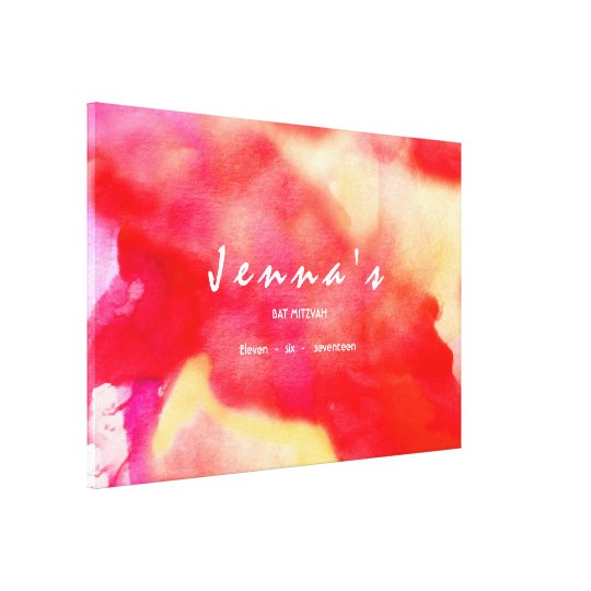 I'M RED WATERCOLOR Bat Mitzvah Sign In Board