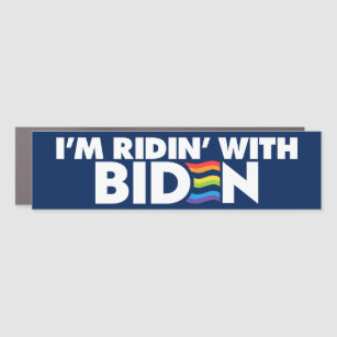 I'm Ridin' With Biden 2024 LGBTQ Bumper Car Magnet