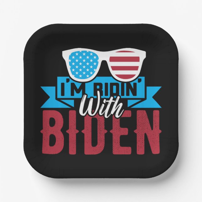 I'm Ridin With Biden Paper Plate (Front)