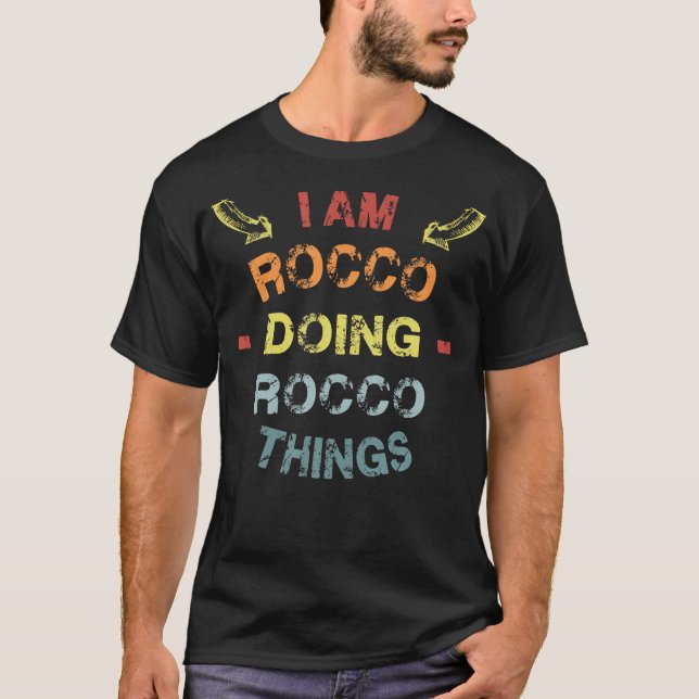 I'M Rocco Doing Rocco Things Cool Funny Christmas  T-Shirt (Front)