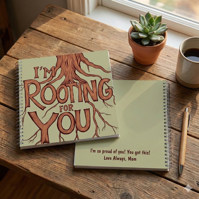 I'm Rooting For You Notebook (Show your support with this, "I'm rooting for you" personalized notebook! )