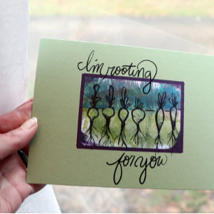 I'm rooting for you root vegetables card