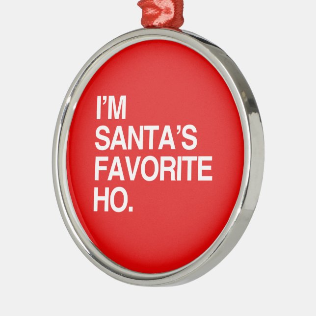 I'M SANTA'S FAVORITE HO METAL TREE DECORATION (Left)