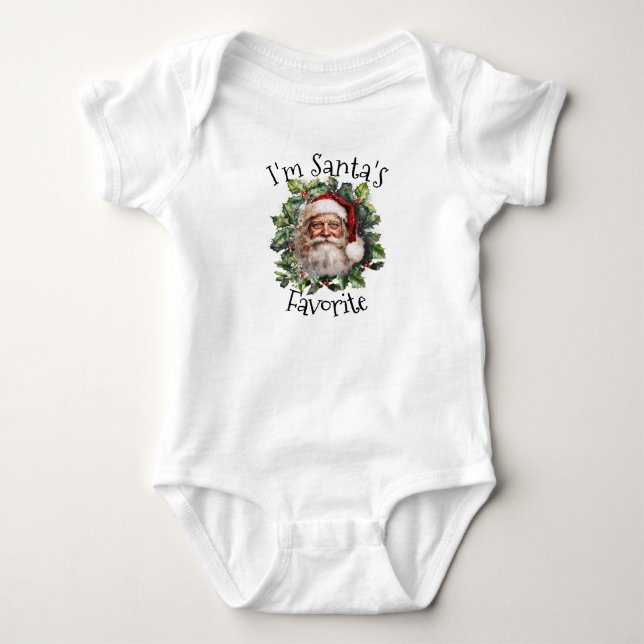 "I'm Santa's Favourite"  Baby Bodysuit (Front)