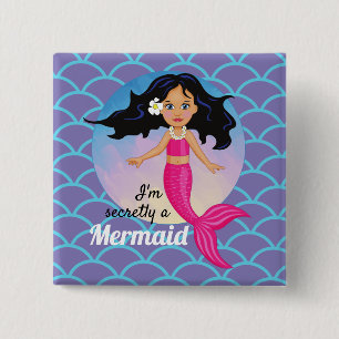 I'm secretly a mermaid under the sea birthday  15 cm square badge
