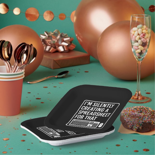 I'm Silently Creating A Spreadsheet Actuary Funny Paper Plate (Multi)