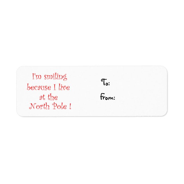 I'm smiling because-christmas label (Front)
