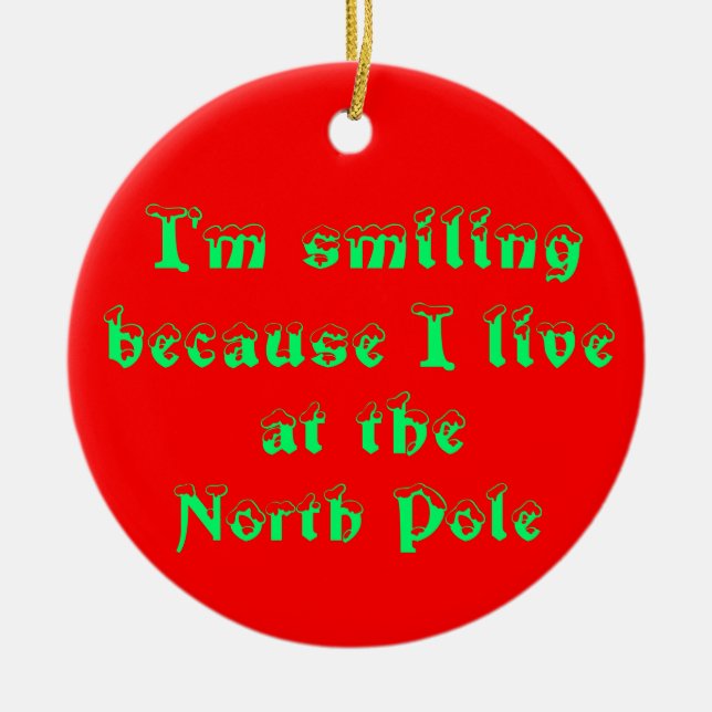 I'm smiling because-circle ornament (Front)