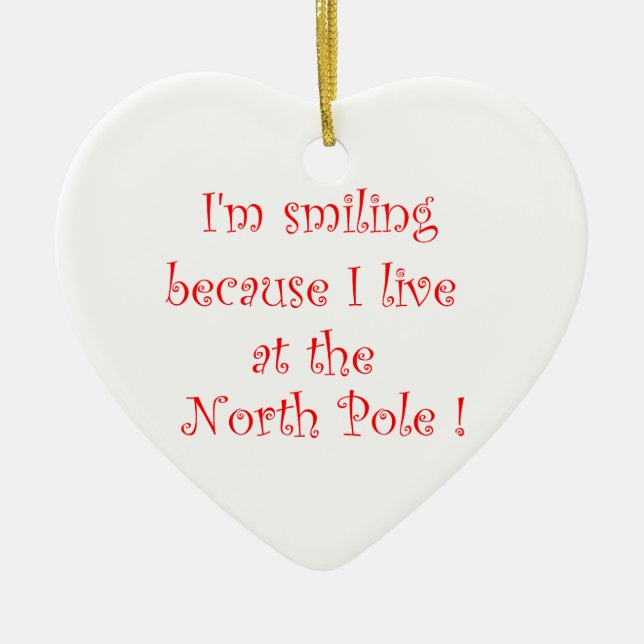 I'm smiling because-heart ornament (Front)