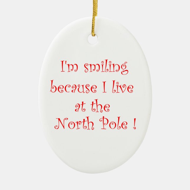 I'm smiling because -Oval Ornament (Front)
