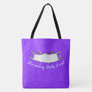 I'm smiling. Really, I am! Masked All-Over-Print Tote Bag