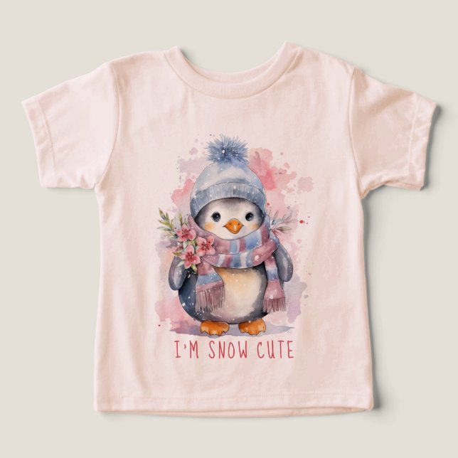 I'm Snow Cute Watercolor Winter Holiday Penguin  (Design Front)
