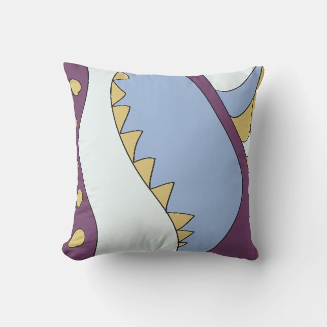 IM SO COOL Blue Yellow Purple Retro Throw Pillow (Front)