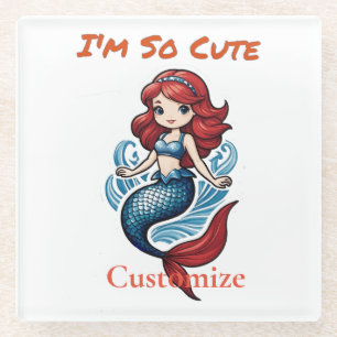 I'm So Cute Mermaid Thunder_Cove Glass Coaster