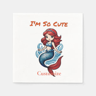 I'm So Cute Mermaid Thunder_Cove Napkin