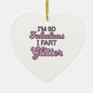 I'm So Fabulous I Fart Glitter Gay Pride Ceramic Tree Decoration