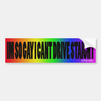 I'm so gay I can't drive straight Bumper Sticker