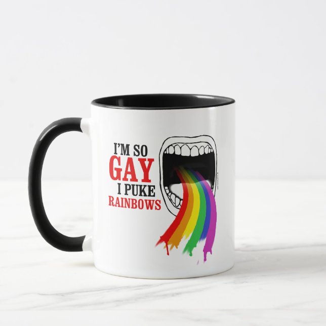 I'm so gay, I puke Rainbows Mug (Left)
