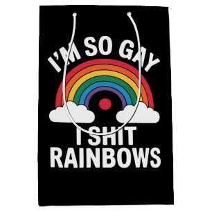 I'm So Gay Rainbows Funny LGBTQ Pride Ally Medium Gift Bag