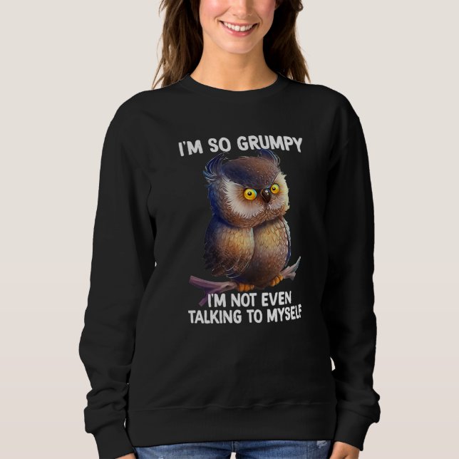 I'm so grumpy I'm not even talking to myself owl P Sweatshirt (Front)