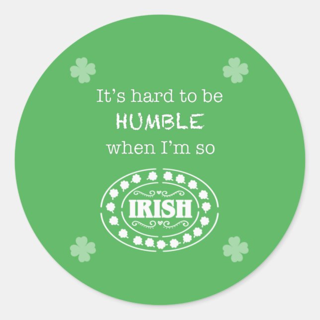 I'm so Irish round sticker (Front)