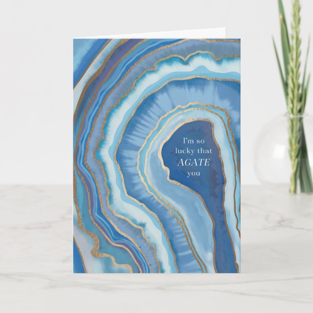 I'm So Lucky Agate You Geode Greeting Card (Front)