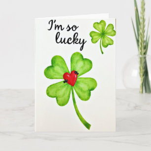 Im So Lucky Clover Heart Card