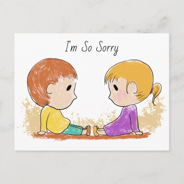 I'm So Sorry Cute Postcard (Front)