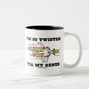 I'm So Twisted Via My Genes (DNA Replication) Two-Tone Coffee Mug
