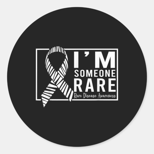 Im Someone Rare Disease Awareness Day Zebra Ribbon Classic Round Sticker (Front)